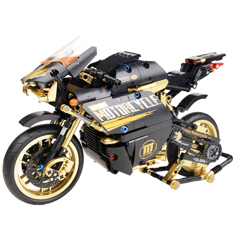 855pcs DECOOL Famous Motorcycle Building Blocks Technical Expert RR1000 City Speed Racing Sports Car Bricks Toys For Boy Gifts