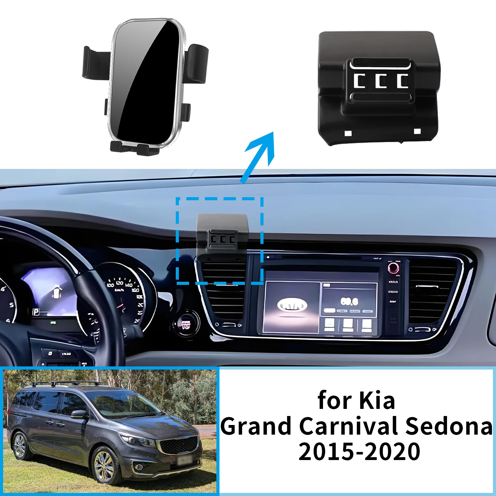 

Car Mobile Phone Holde GPS Bracket Navigation for Kia Grand Carnival Sedona YP 2015 2016 2017 2018 2019 2020 Stand Auto