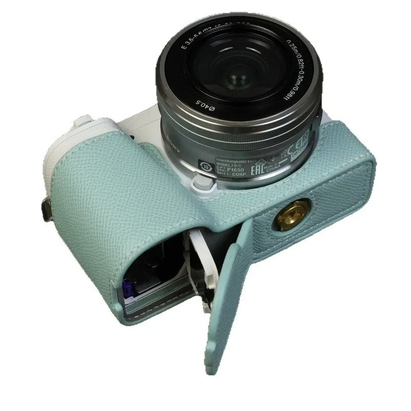 

For Sony ZV-E10 camera bag shell leather case zv-e10 protective half cover base
