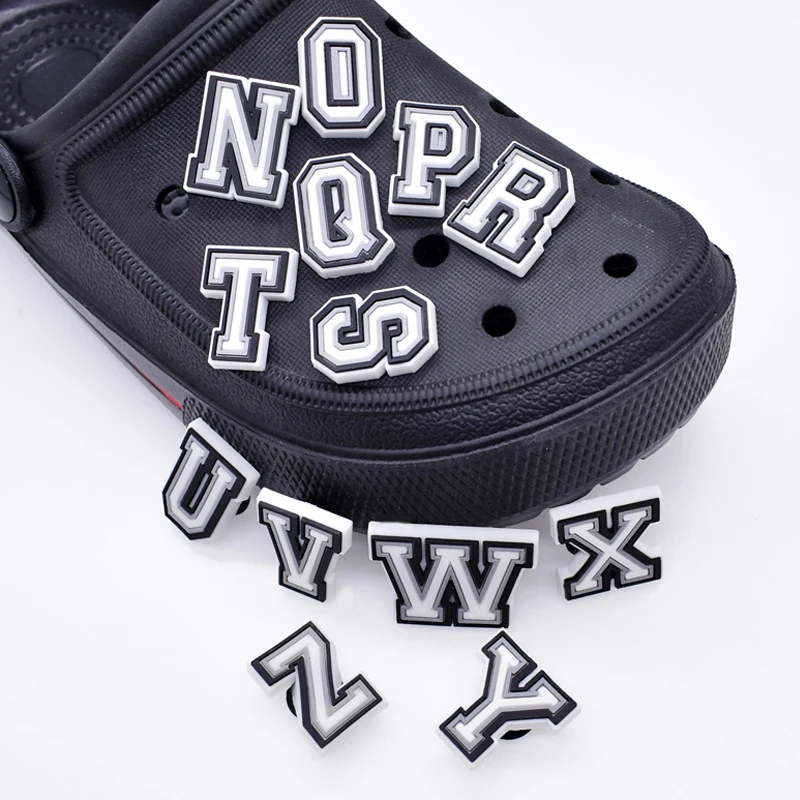 

1pcs PVC Shoe Accessories For Charms White Letter Number Women Clogs Buckle Kids Pins Men Boy Girls Decoration For Gifts