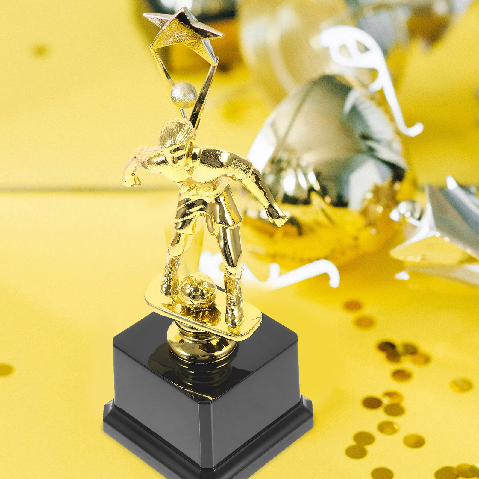 Plastic Soccer Trophy Exquisite Award Ornament Decorative Football Trophy for Birthday School Office Event Competition Prizes