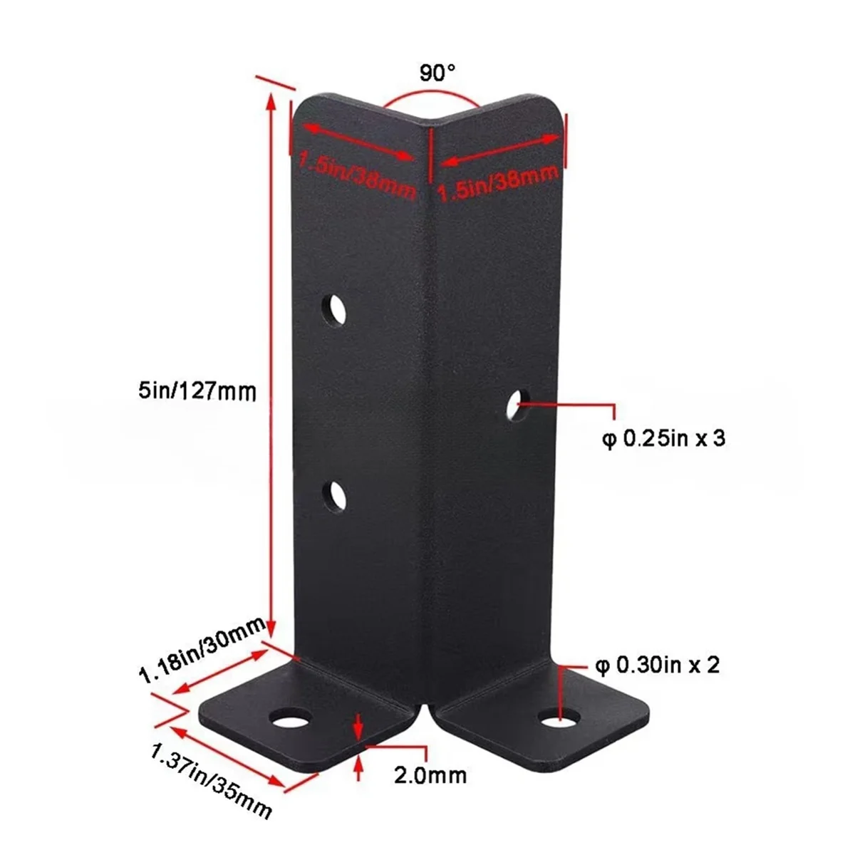 Soporte de Base de anclaje de poste de cubierta ajustable, valla para pérgola, barandilla, buzón, Pabellón, herramienta de jardín, 4 piezas