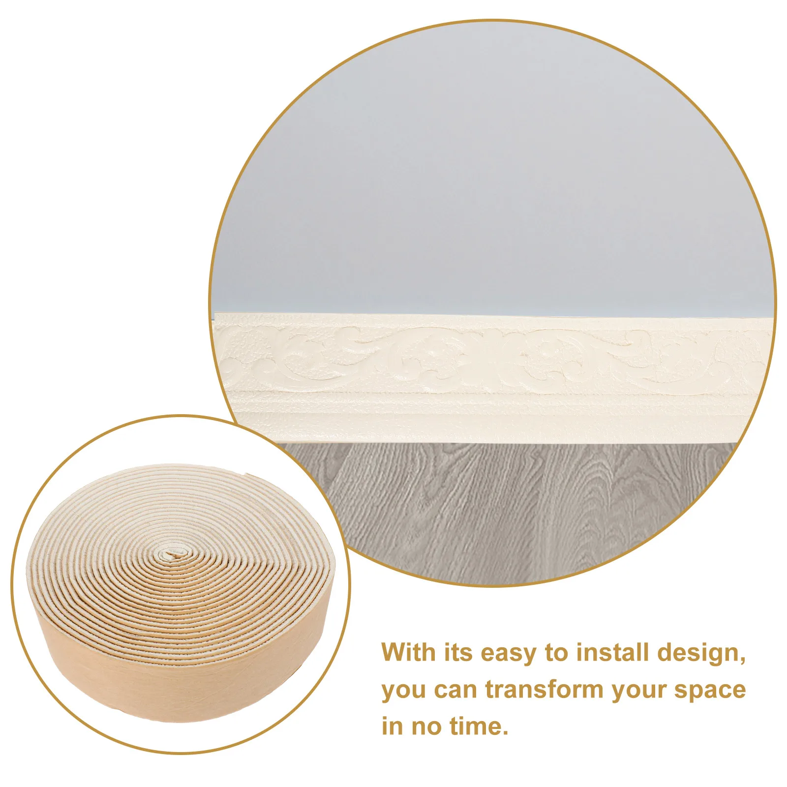 

10 Meter Foam Border Strip Wall Molding Self-Adhesive Peel Stick Trim Flexible Edge Decor Splashproof Xpe Caulk Strip For