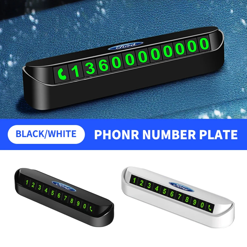 Car Styling Temporary Parking Card Phone Number Card Plate For Ford mk2 mk3 Ranger Mondeo mk4 S-MAX Kuga Mustang Fusion