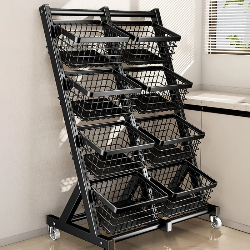 Storage trolley floor-to-ceiling multi-layer fruit commercial display rack storage rack