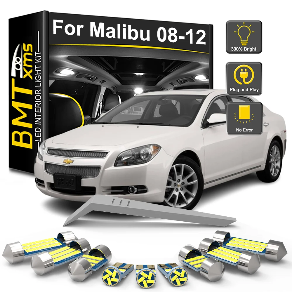 BMTxms 13Pcs Canbus Indoor Trunk For Chevrolet Chevy Malibu 2008 2009 2010 2011 2012 LED Interior Light Bulb Car Accessories