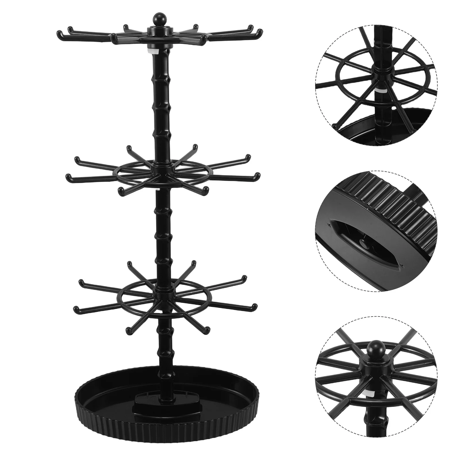 

3 Tier Desktop Jewelry Display Rack Rotating Necklace Bracelet Holder Stand Organizer Storage Keychain Display Stand Jewelry