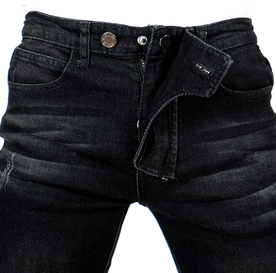 Mens Black Motorcycle Jeans offroad riding pants motorbike trousers with Armor pockets Armor Not included