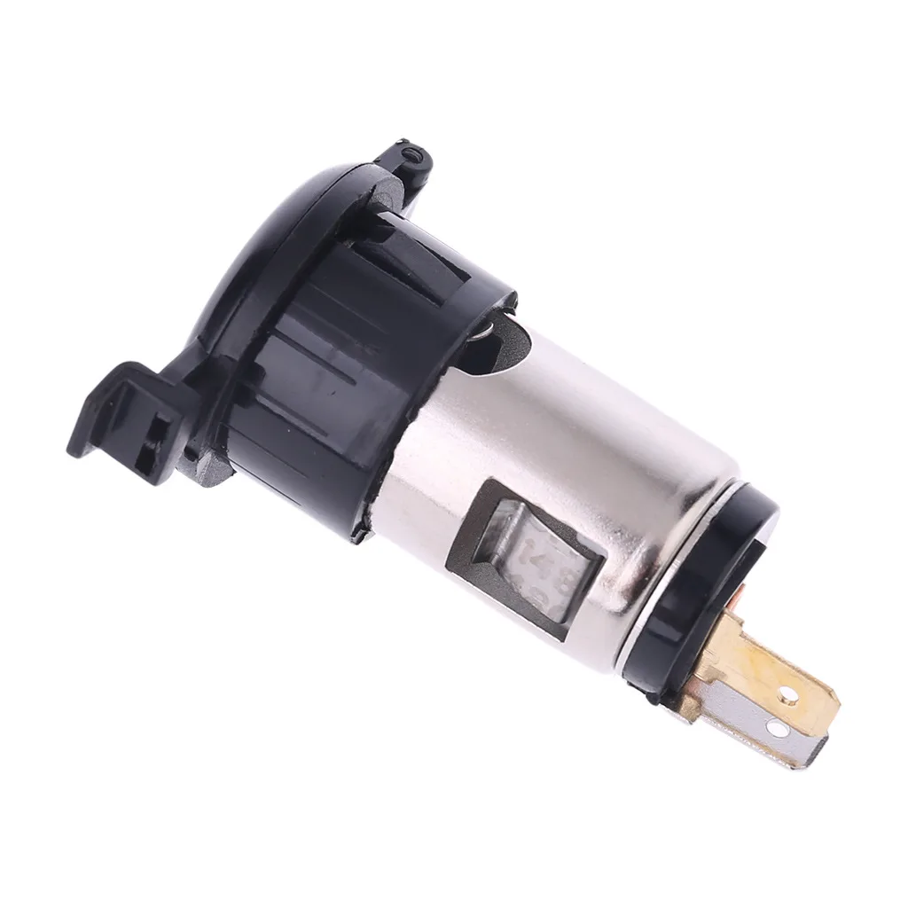 Lightable stainless steel 12v/24v car 10a cigarette lighter female power socket with waterproof cover 120/250W