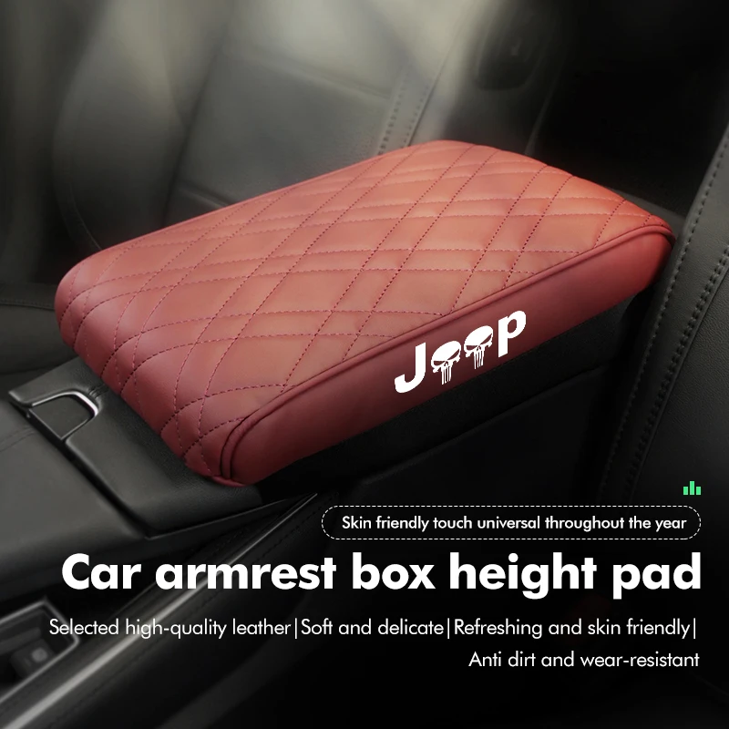 Car Armrest Mat Center Console Protection Cushion Hight Pad For Jeep Patriot Renegade Wrangler JK JL Liberty Trailhawk