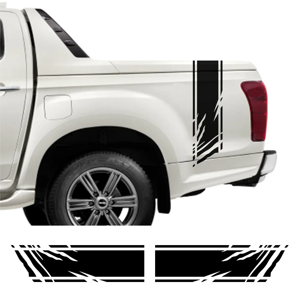 Universal Car Truck Side Door Graphics Racing Stripes Vinyl Decals Trunk Sticker Decor Accessories For Pickup EV T8 RAM F-150