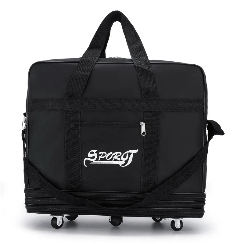 New Large Capacity Foldable Durable Luggage Trolley Case Oxford Waterproof Durable Wheeled Travel Bag Luggage