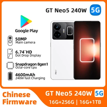 Realme GT Neo5 Android desbloqueado 6,74 pulgadas 256G 150W/240W carga todos los colores en buenas condiciones teléfono Original usado