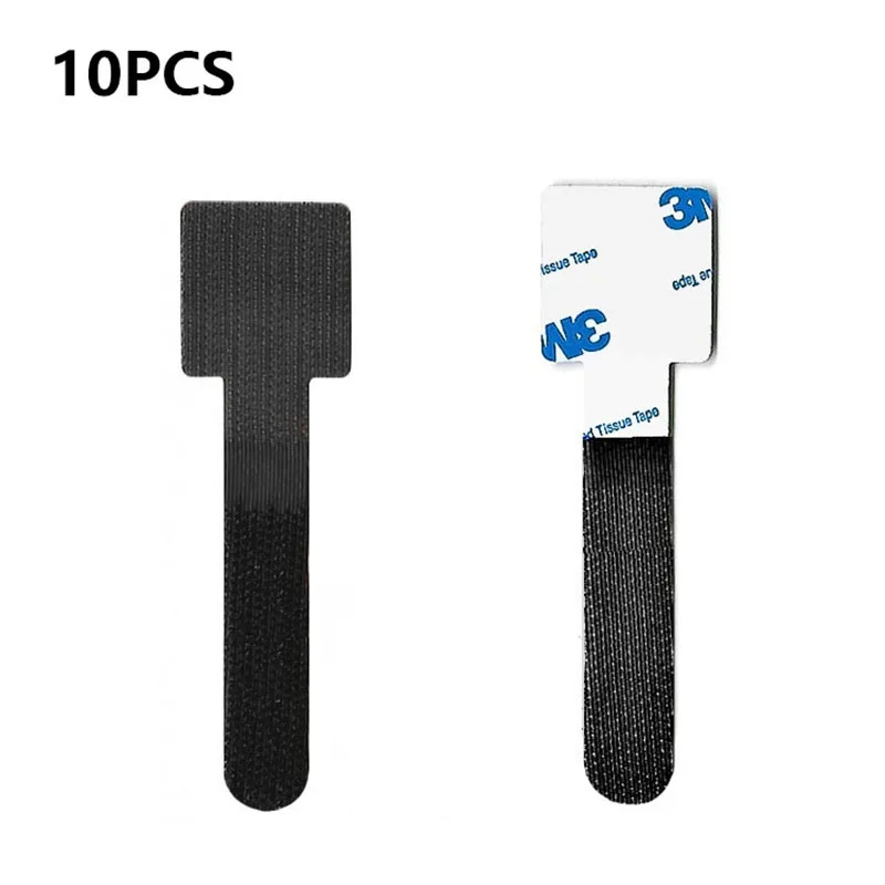 10 pçs organizador de cabo reutilizável enrolador de fio usb cabo gravata gestão fone de ouvido mouse cabo laços auto-adesivo gancho loop cinta