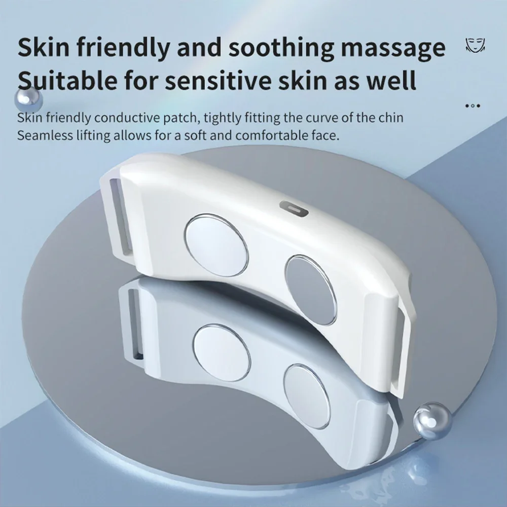 EMS Trillingen V-Gezicht Massager Dubbele Kin Gezicht Shaper Facial Lifter Schoonheid Apparaat Heet Kompres Lifting Aanscherping Afslanken gereedschap