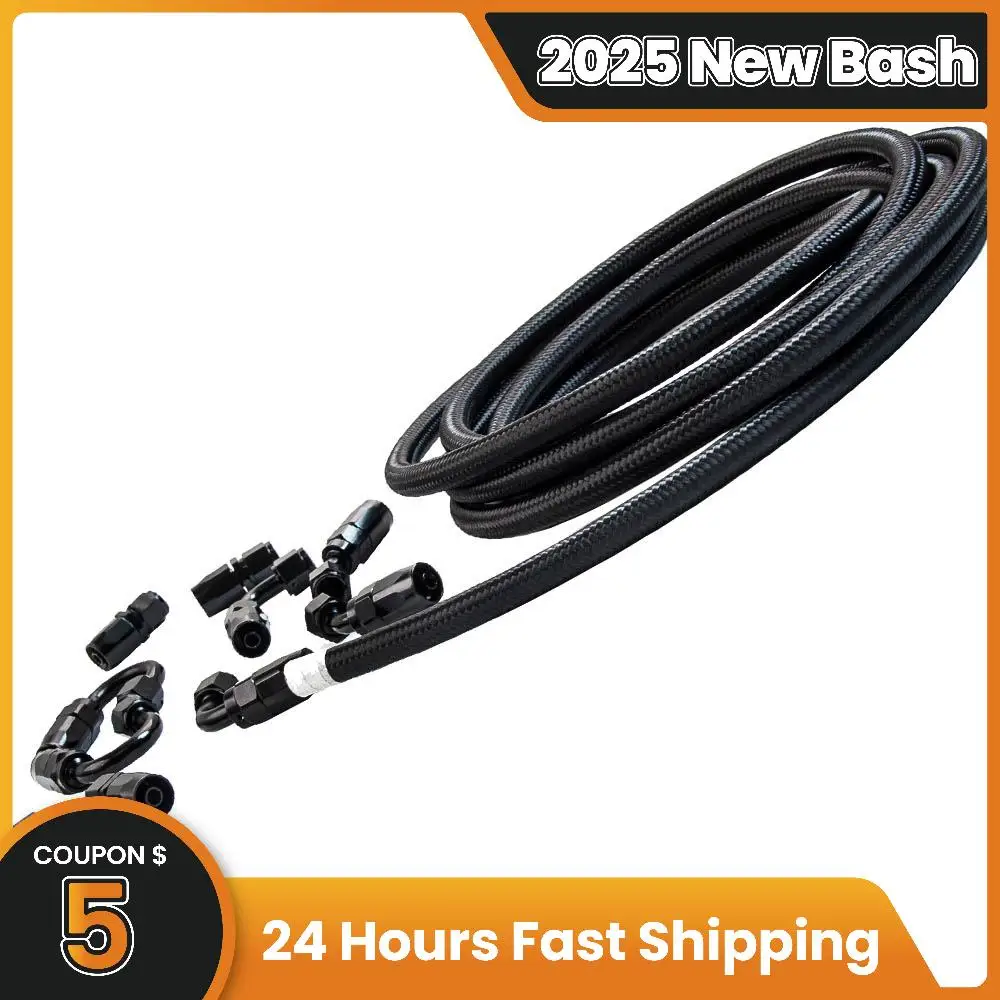 

AN6 6AN Фитинг из нейлона, плетеный из нержавеющей стали, концевой адаптер топливного шланга, комплект масляной линии