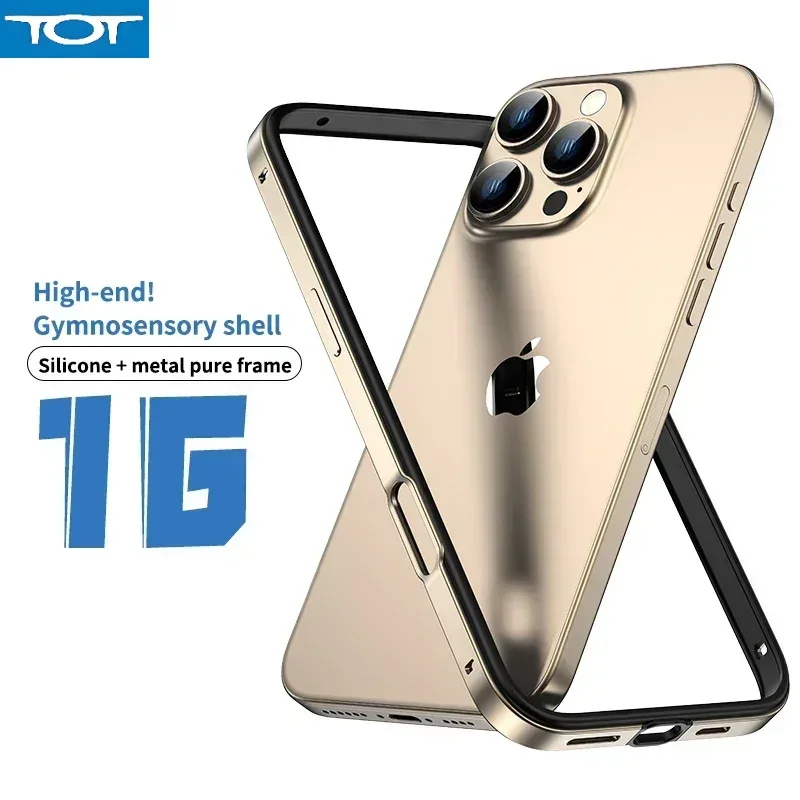 

Desert Titanium Bumper Case For iPhone 16 Pro Max 15 Plus 14 16Pro 16Plus 15Pro 14Pro iPhone16 Metal Cover Phone Accessories