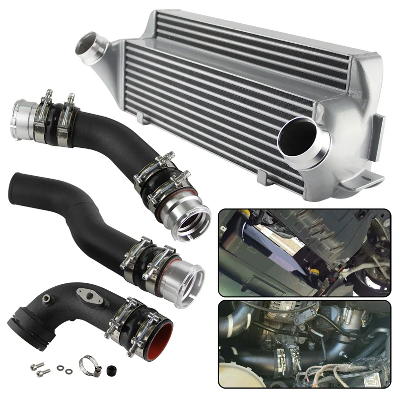 Wettbewerb EVO 2 Ladeluftkühler + Ladungsrohr-Kit für BMW F20 F22 F30 F32 128i 228i 320i 328i 428i N20/N26 2.0L Motor