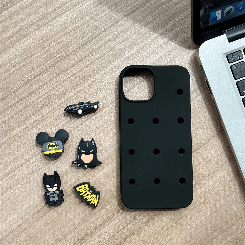 Super Hero Marvels Batmans 3D DIY Phone Case for IPhone 15 14 13 12 11 Pro Max 14 Pro Anti-drop Silica Gel Soft Back Cover Funda