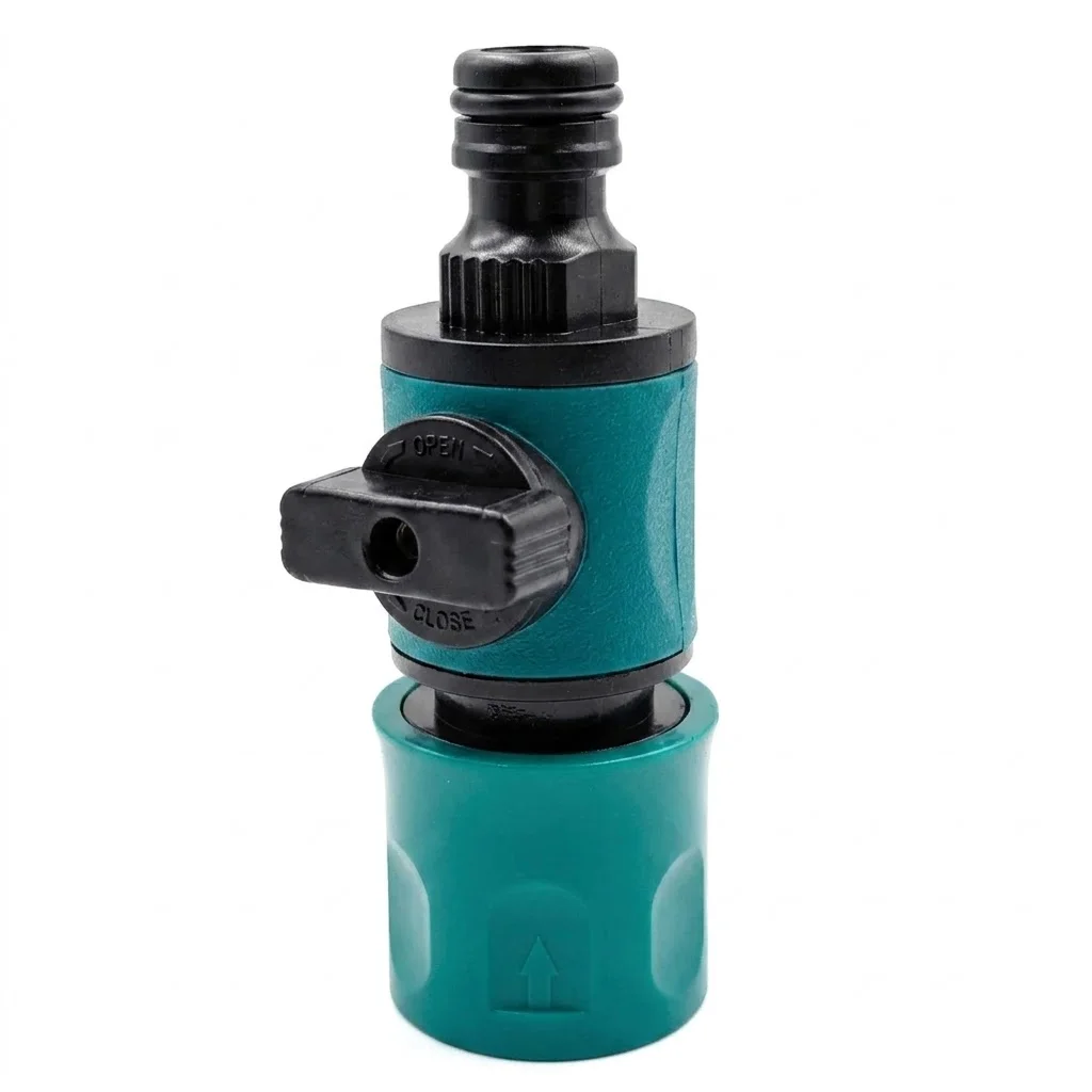 In Line Faucet Tap Shut Off Valve Fitting 1Pc 16Mm Garden Hose Pipe Quick Connector With Valve For Agriculture Irrigation Water