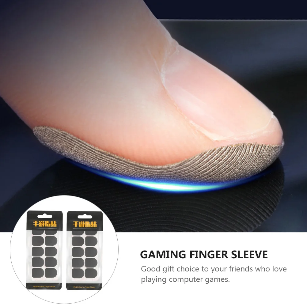 

2pcs Mobile Gaming Finger Stickers 2 Bags Grey Non-Slip Lightweight Disposable Carbon Fiber Tips For Smooth Touch Realistic Feel