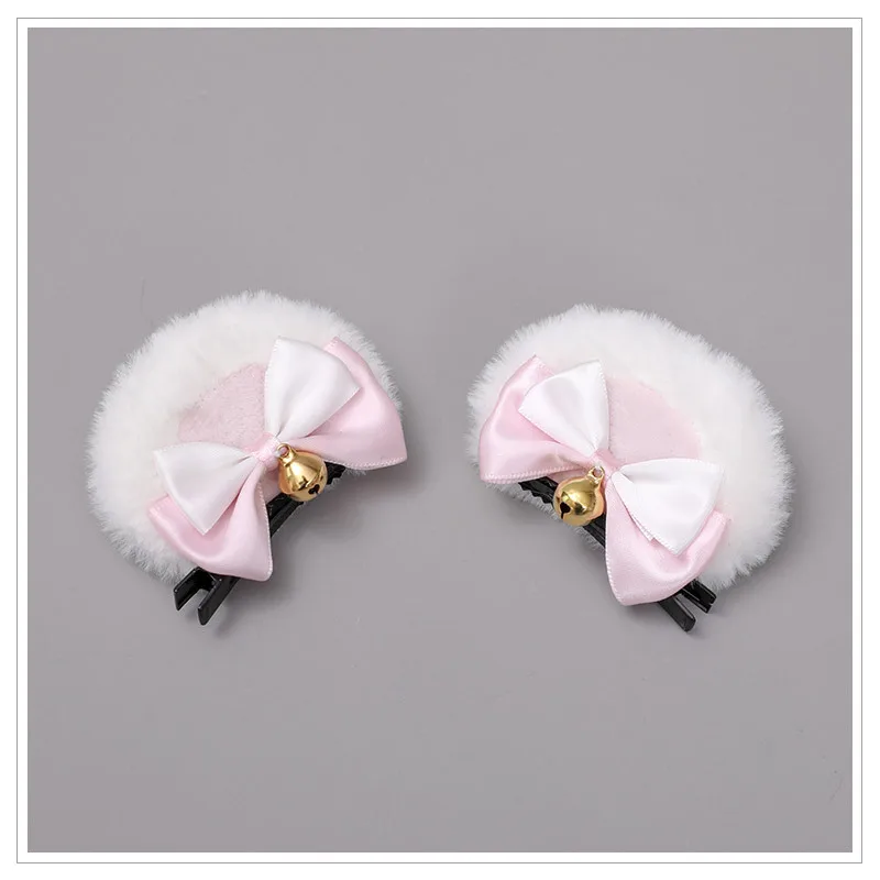 Tier Ohr Haarnadeln Mode Kreative Haar Zubehör Doppel Bowknot Glocke Bär Ohr Clips Lolita Kawaii Cosplay Haarspange Dekor – Detail 7