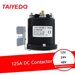 T1215-125 125A Contattore DC 12V 24V 48V Relè contattore pompa DC per pompa olio Avvio batteria Carrello elevatore elettrico