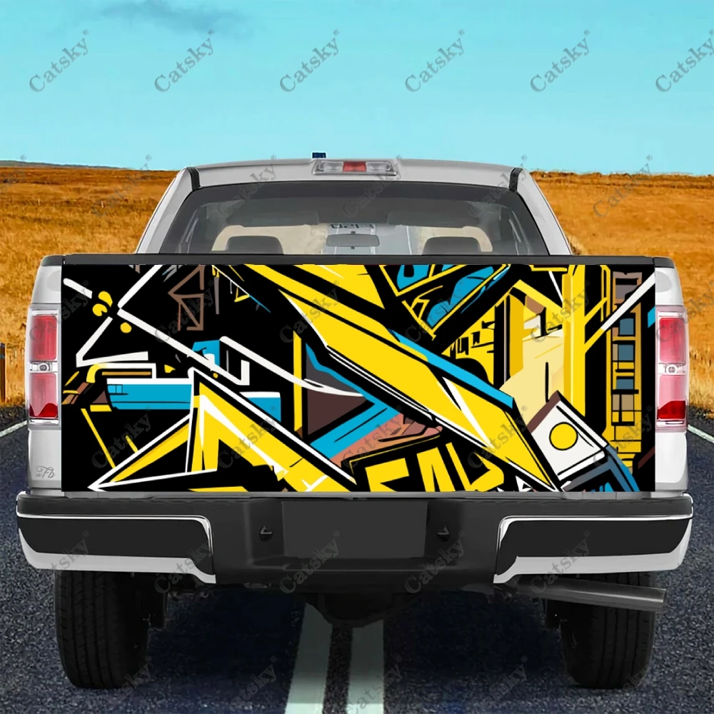 Graffiti Arrows Grunge Truck Tailgate Wrap Professional Grade Material Universal Fit for Full Size Trucks Weatherproof