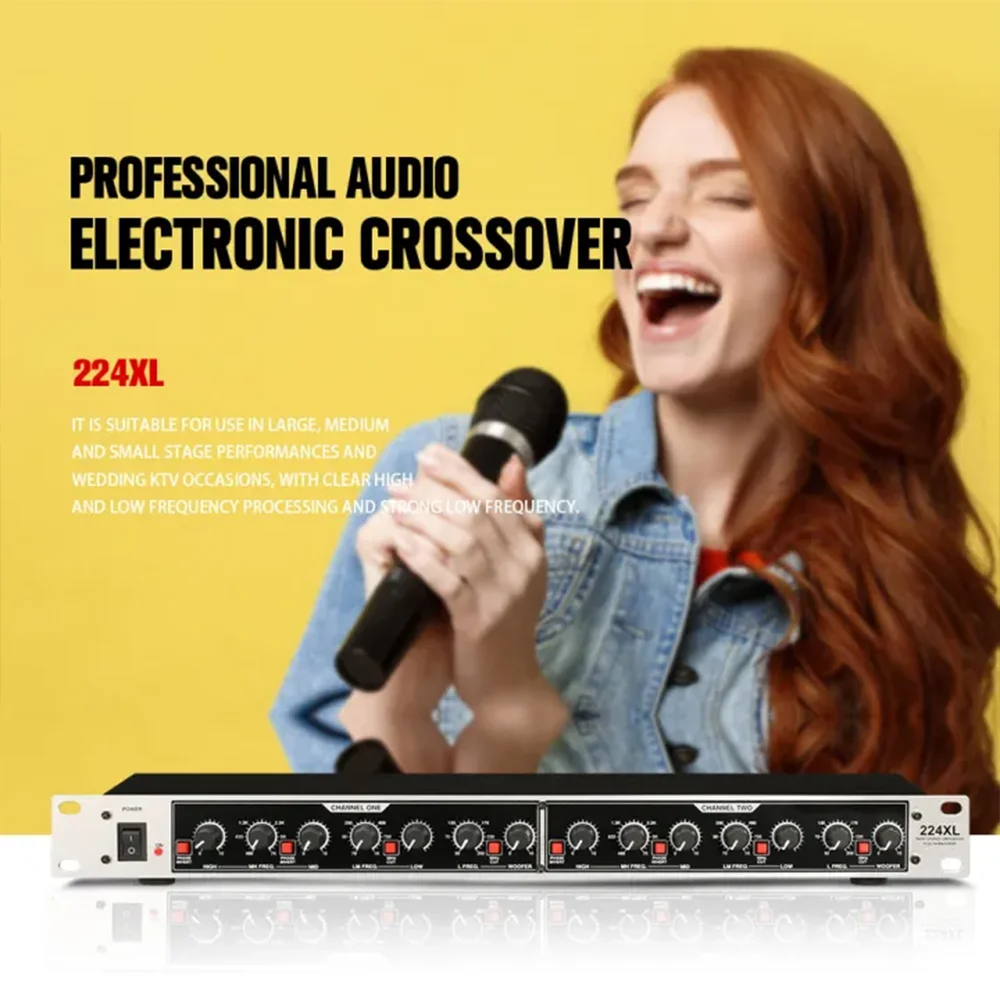 dbx 224xl dbx224 Crossover elettronico professionale a 4 vie bianco Audio per performance da palco per bassi ultra bassi