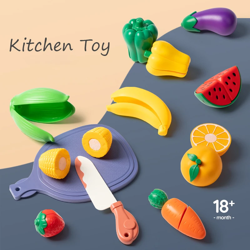 Jouets de cuisine pour enfants, Simulation de nourriture, fruits et légumes, jouets de cuisine, jouet interactif éducatif Montessori pour filles