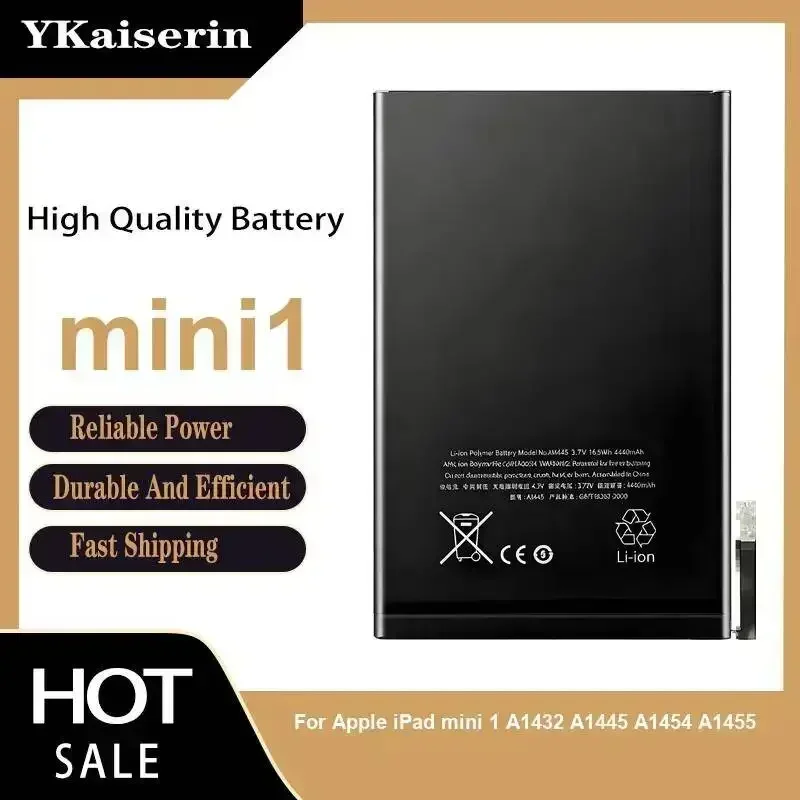 

Tablet Battery mini1 Stable Power Supply High Quality For Apple iPad Mini 1 A1432 A1445 A1454 A1455 4440mAh