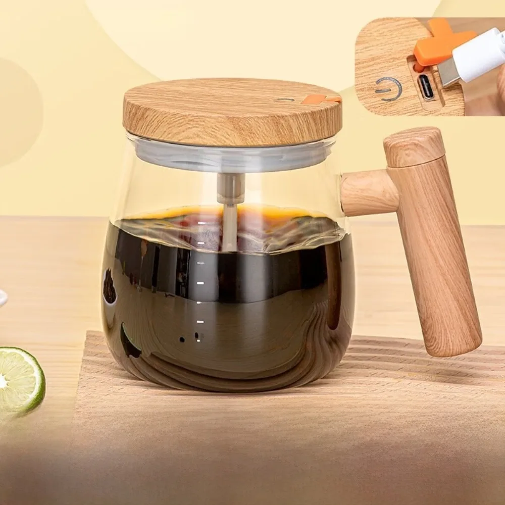 

Creative Calcium Sodium Electric Self Stirring Mug Lightweight High Speed Mixing Electric Mixing Cup with Lid & Handle Glass Cup