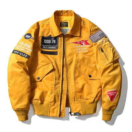 

Men's Industrial American Air Force Baseball Jaet Spring Autumn Outerwear Embroidered MA Pilot Jaet Military Sle