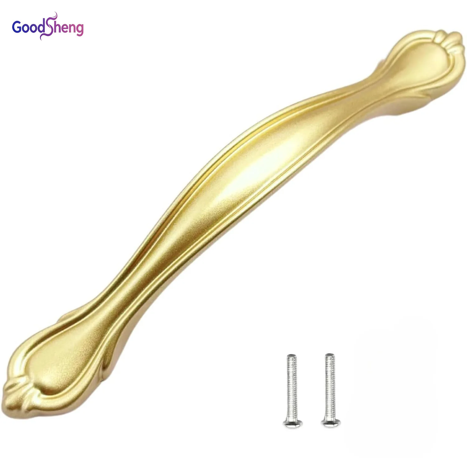 GOODSHENG Brushed Brass Cabinet Pulls Aluminum Alloy Modern Hardware Handle Cabinet for Kitchen Dresser Cupboard Bathroom Pulls