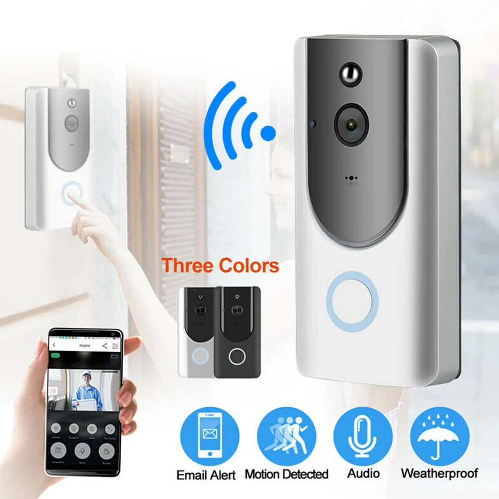 TUYA Wi-fi Video Doorbell, Wireless Smart Doorbell Camera 2-way Audio Call Smart Home Security, 1080P High Definition Night Visi