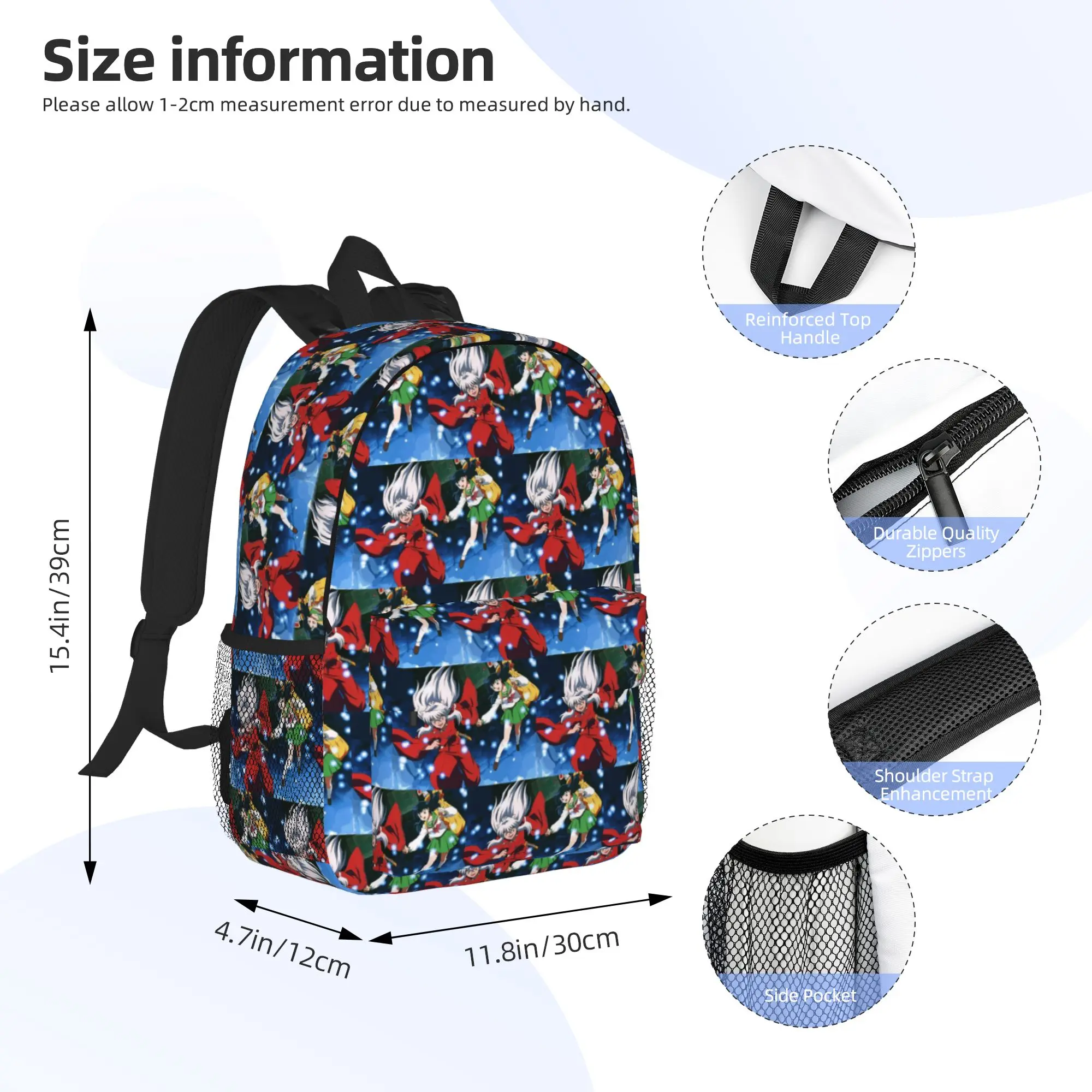 Inuyasha Anime Kagome Higurashi Backpack Hot Sale Daypack Large Capacity Boy Girl BookBag Shoulder Bags for Men Women School Bag