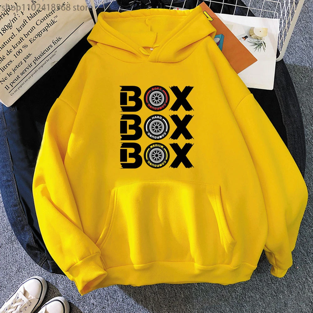 Box Box Box Hodies F1 Tyre Compound V2 Sweatshirts Women\'s Long Sleeve Top Oversized Hooded Funny Games Men Clothing Y2k Clothes