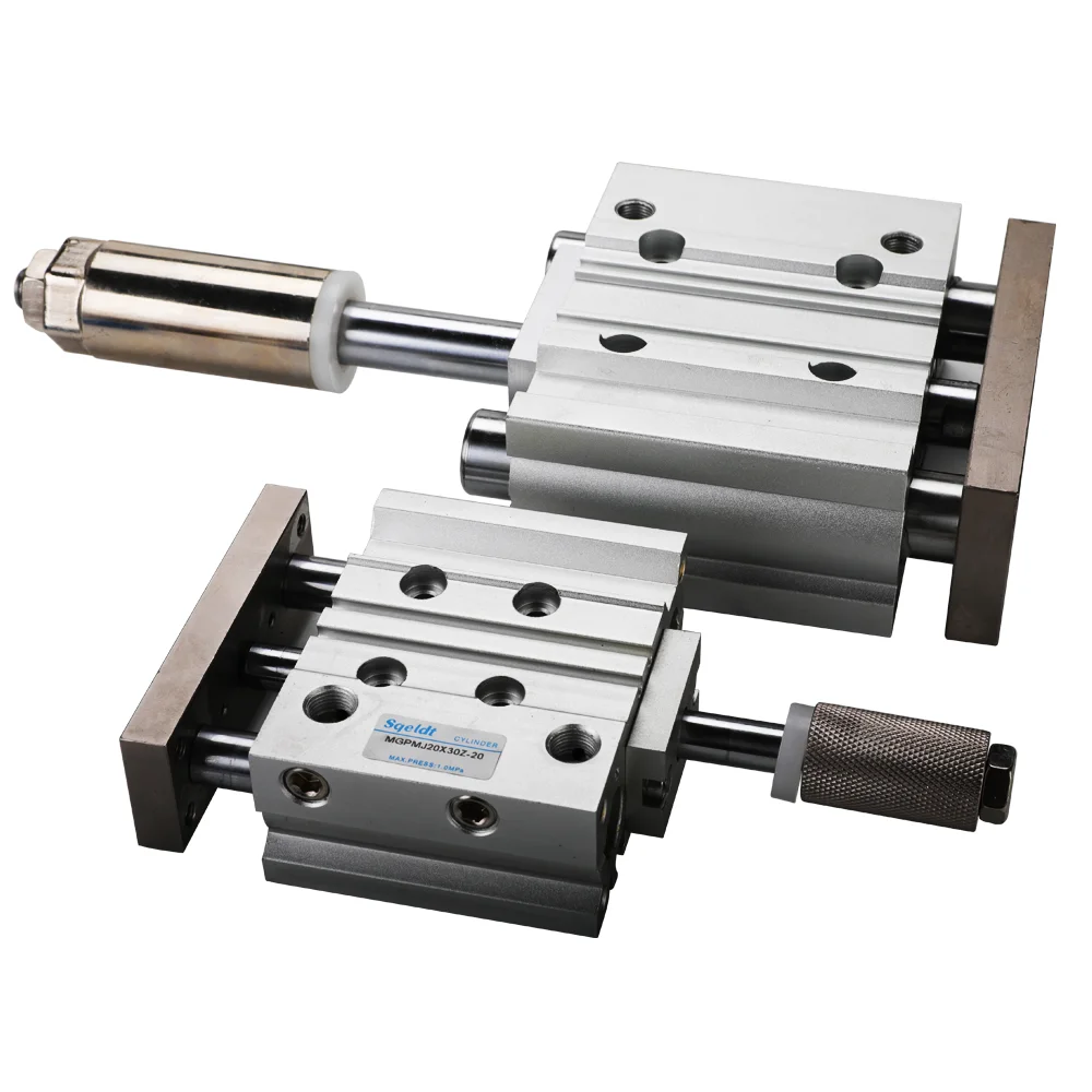 MGPM20 Boring 0-150 mm Verstelbare slag Drie-assig met stang Compacte geleiding Luchtpneumatische cilinder