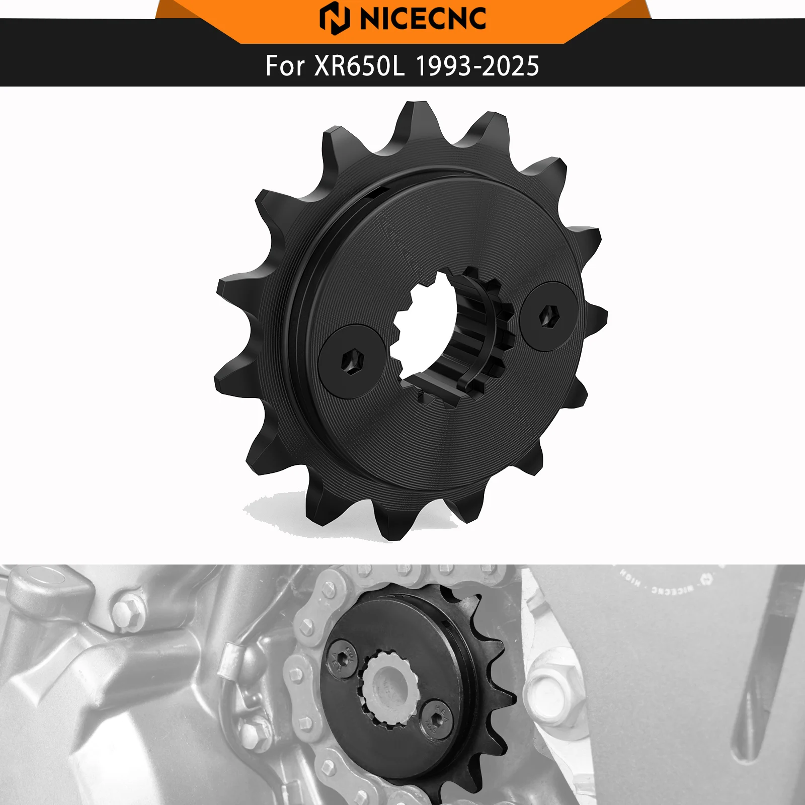 

NICECNC 15T Front Sprocket For Honda XR650L XR 650L 650 L 1993-2025 2024 2023 2022 20CrMnTi Steel Alloy Motorcycle Accessories