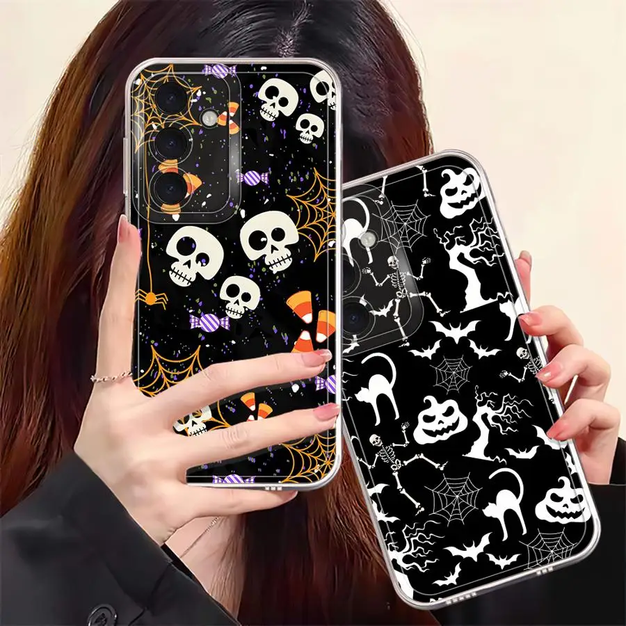 เคสสำหรับ Samsung Galaxy A12 A51 A32 A16 A17 A50 A72 A31 A71 A52s A52 A21s เคสโทรศัพท์แบบนิ่ม ลายมอนสเตอร์เท่ๆ ผีฮาโลวีน