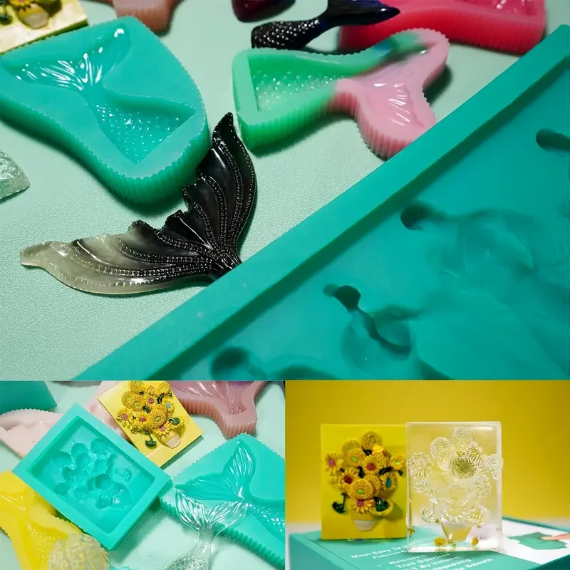 مجموعة قوالب السيليكون البلاتينية سعة 32 أونصة - لوازم صناعة احترافية لصب الراتنج، قوالب ثلاثية الأبعاد، تصميم سريع ومتين وقابل لإعادة الاستخدام