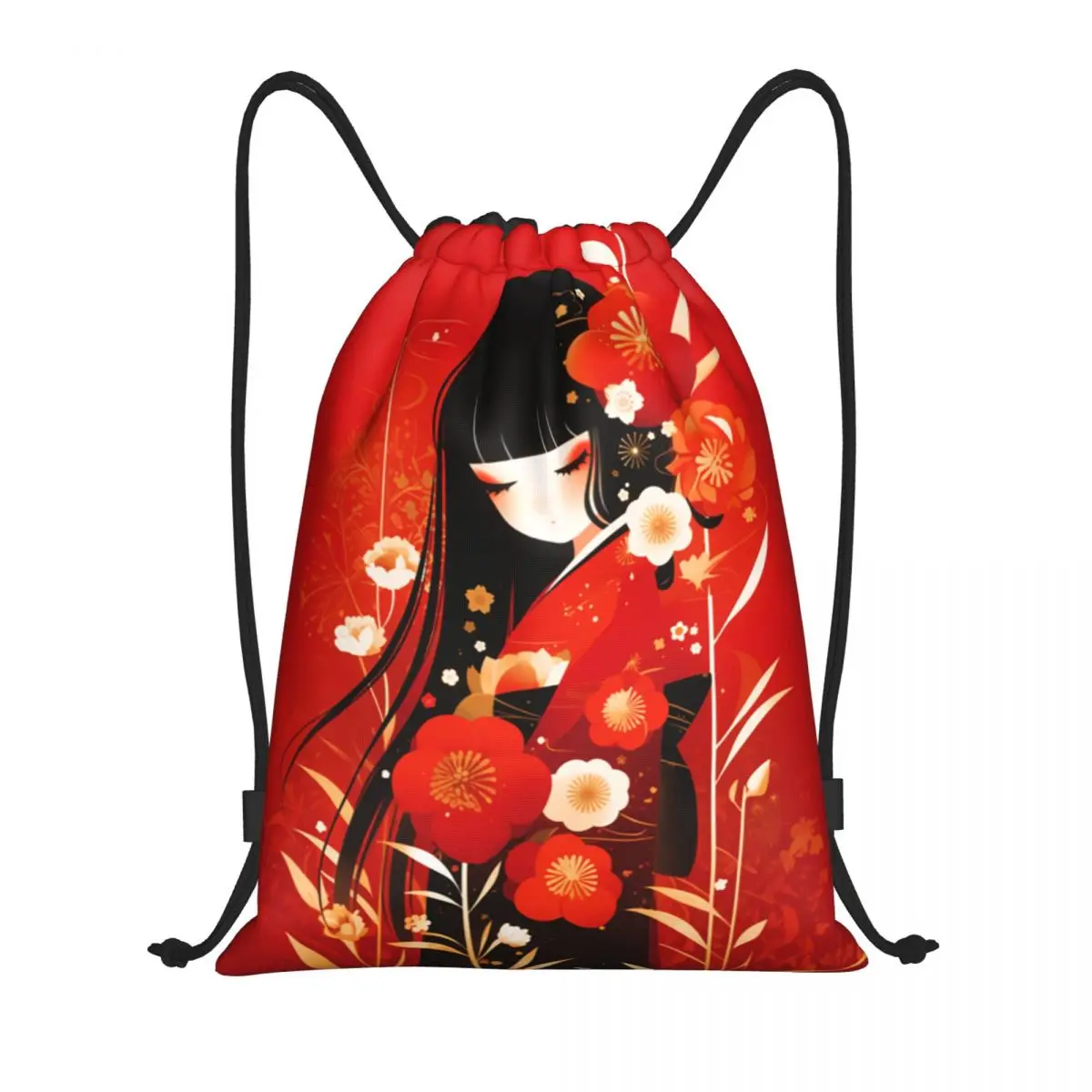 personalizado-sakura-japones-menina-kokeshi-boneca-saco-de-cordao-para-compras-mochilas-yoga-das-mulheres-dos-homens-esportes-ginasio-mochila