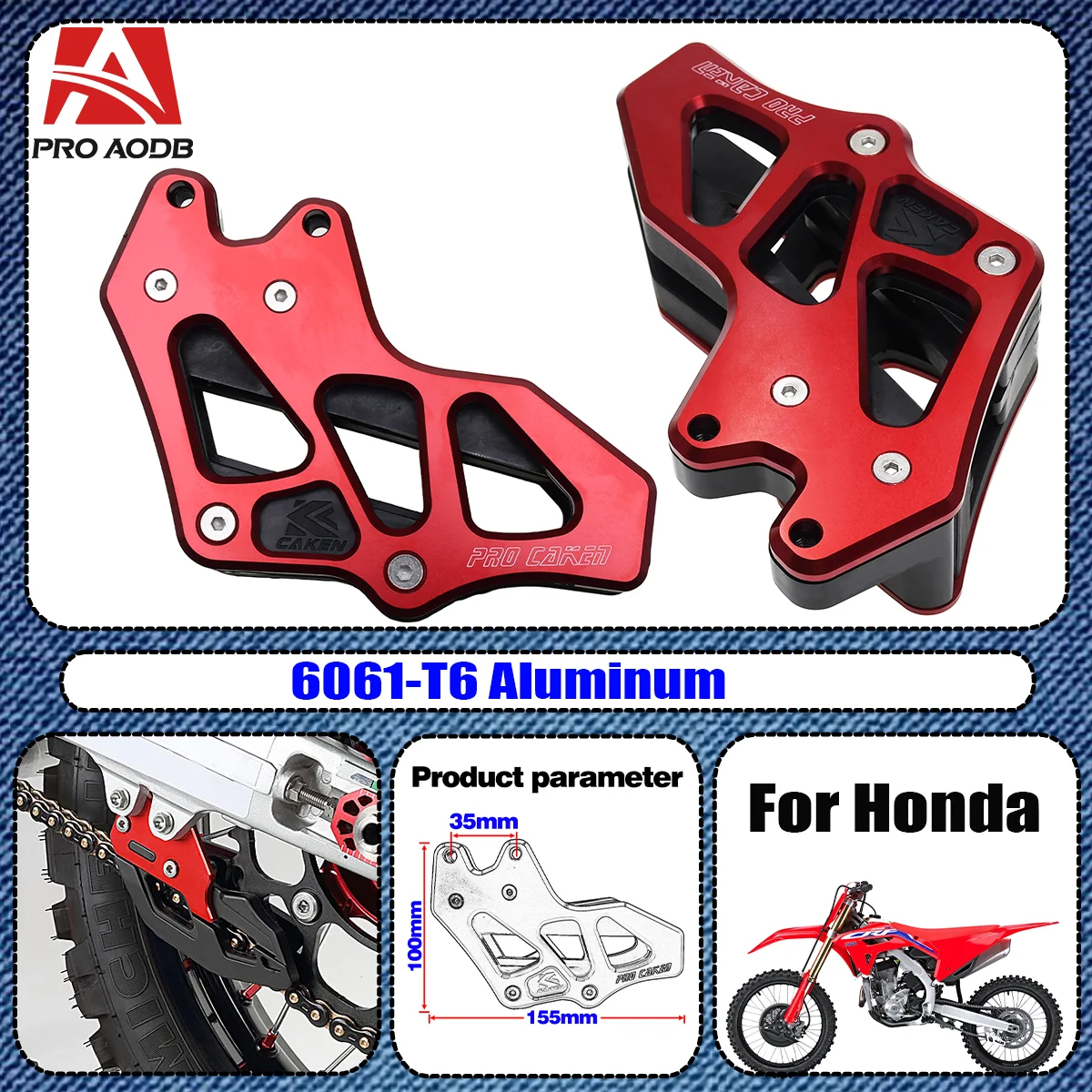 

Motorcycle CNC Plastic Chain Guide Guard For Honda CR 125 250 CRF 125F 230F 250X 450X 250R 450R 250RX 450RX 450L 03-22