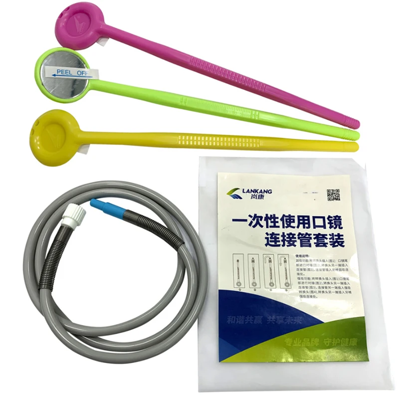 

Набор одноразовых стоматологических зеркал с защитой от запотевания, соединительной трубкой и 3 адаптерами для ухода за полостью рта и отбеливания зубов