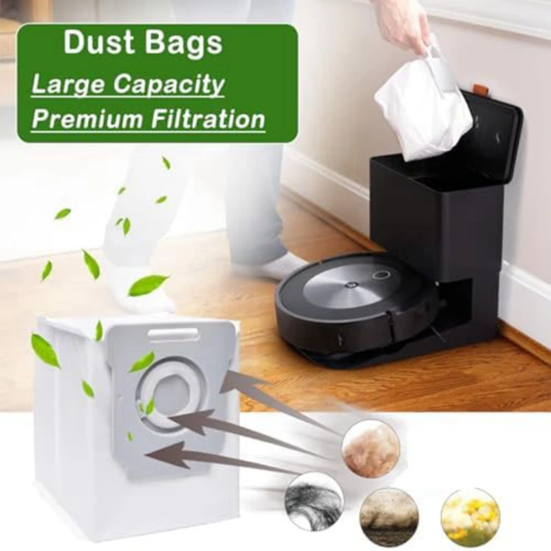 Części zamienne akcesoria do Irobot Roomba I7 + I3 + I4 + I6 + I8 + odkurzacz automatyczny, gumowe szczotki, worki do odkurzacza, filtry, szczotki boczne 1 zestaw