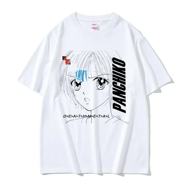 Dethmetal Panchiko Anime Grafik T-Shirt für Männer und Frauen Vintage Manga Kurzarm Y2K Japanischer Cartoon Streetwear Unisex Casual Tee – Detail 3