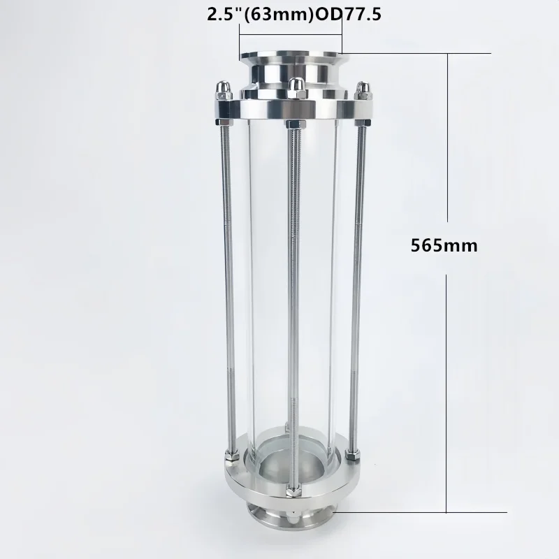 Long Style 2.5inch OD77.5 High Quality Flow Sight Glass Dioptr L-365mm Or 565mm Lengthend Sight Glass Tower SS304