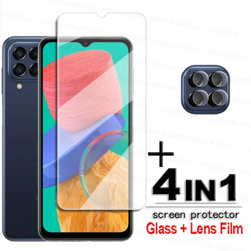 

For Samsung Galaxy M33 Glass Samsung M33 Tempered Glass Clear Full Glue Screen Protector For Samsung M33 M23 Lens Film 6.6 inch