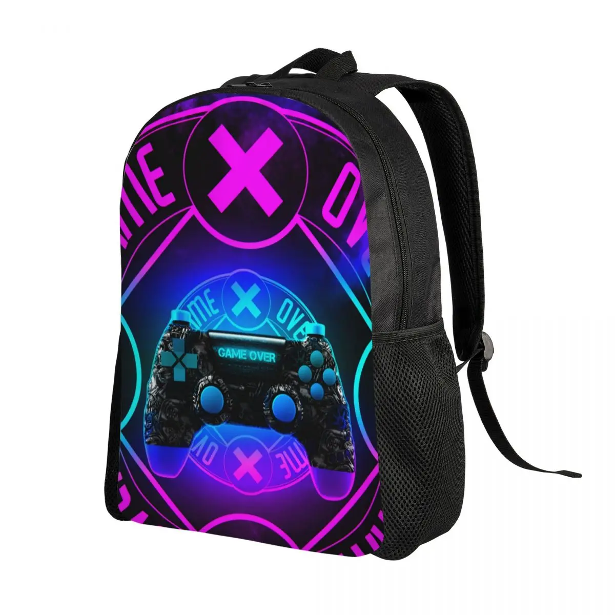 Mochilas de botão de controlador de jogo personalizado, Bookbag casual para faculdade, sacos de presente para mulheres e homens