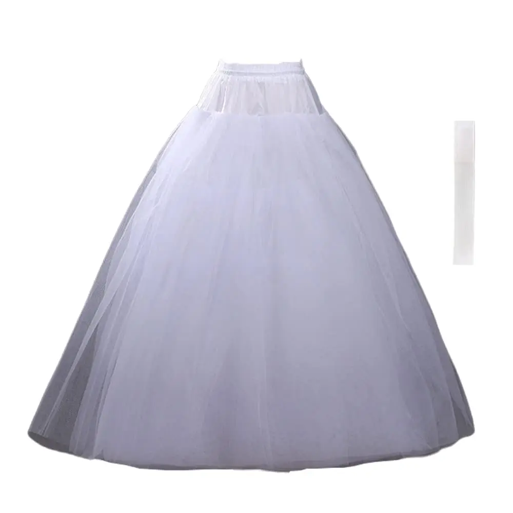 Plus Size Petticoats for Women Floor Length Crinoline Hoopless Long Petticoat Underskirt Puffy Skirt for Wedding Dress Ball